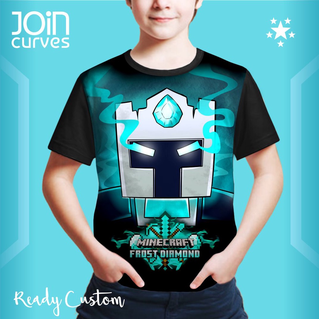 Kaos Anak minecraft Frost Diamond Face