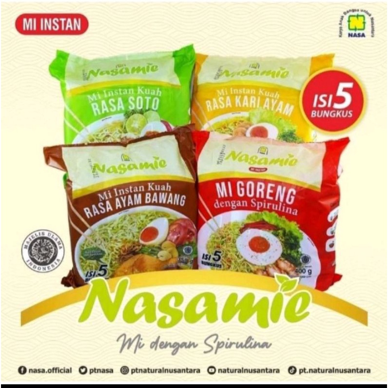 

Nasamie/Nasamie dengan Spirulina/Nasamie ayam bawang/Nasamie