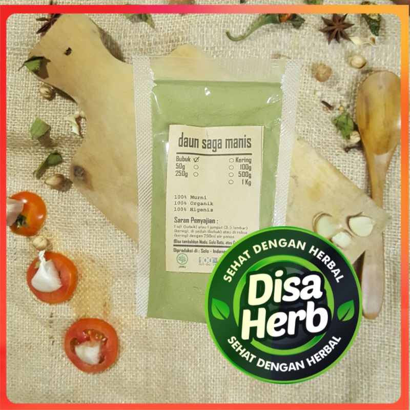 

DAUN SAGA MANIS BUBUK 50 GRAM - Abrus Precatorius - MURNI - JSR - REMPAH - PREMIUM QUALITY