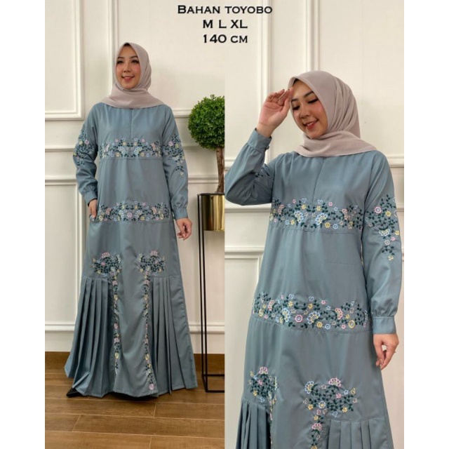 Gamis ridd bordir original / gamis wanita / gamis toyobo / fashion muslim terbaru / MORODHO STORE