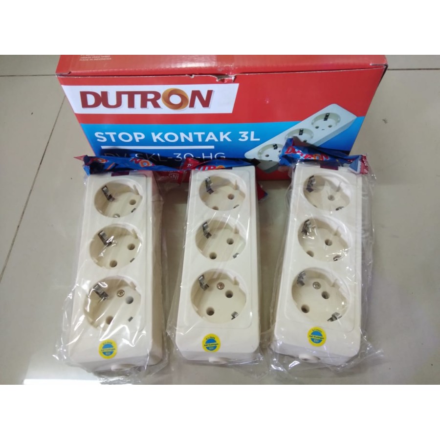 STOP KONTAK 3 LUBANG COLOKAN LISTRIK STOP KONTAK TANPA KABEL DUTRON