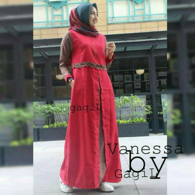 grosir gamis bandung VANESSA DRESS MURAH gamis cantik casual dress gamis busui baju hijab bandung