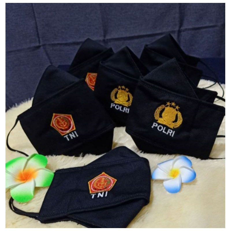 Masker 3D Bordir TNI POLRI premium harga grosiran