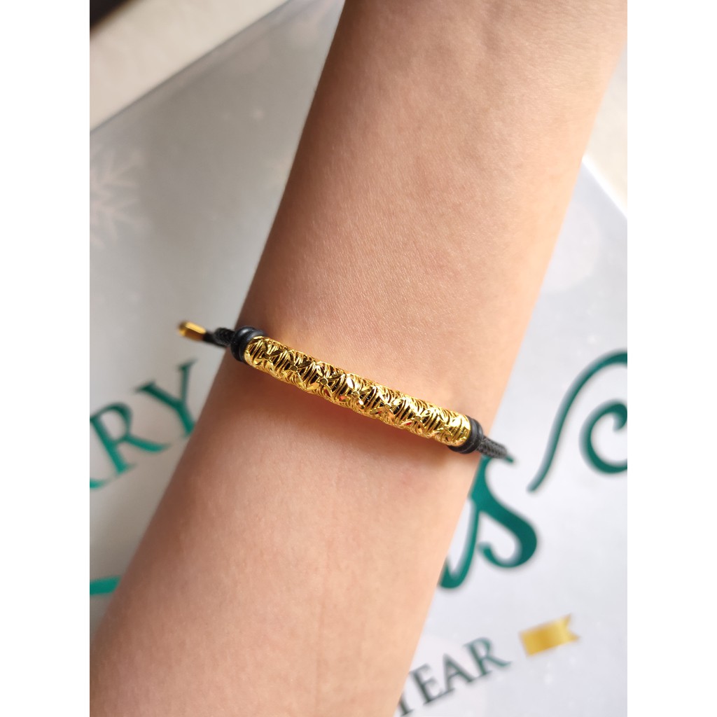 Mainan gelang tali 700 charm emas asli gelang hongkong