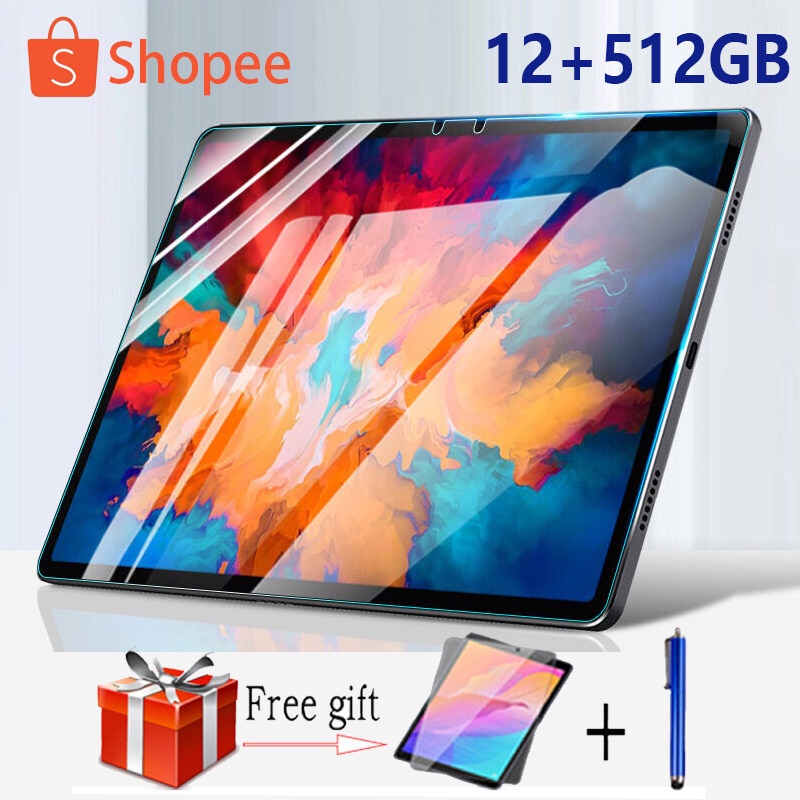 【Hot Sale 】2022 tablet 5G baru 5 Pro 12GB+512GB tablet belajar Jaringan Sepuluh-inti 5G Baru, Tablet WiFi Kartu Ganda tablet belajar anak