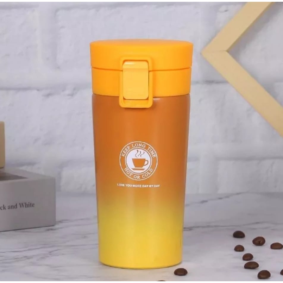 Termos Tumbler Mug Coffee 380ML Gradasi Design Terbaru Botol minum Stainless Steel / Thermos Mini 350 ML Viral Berkualitas Untuk Penyimpanan Minuman Air Panas &amp; Dingin-Travel Mug Termos Tumbler Kopi Tahan Lama Vacum Tumbler Coffe Mug High Quality