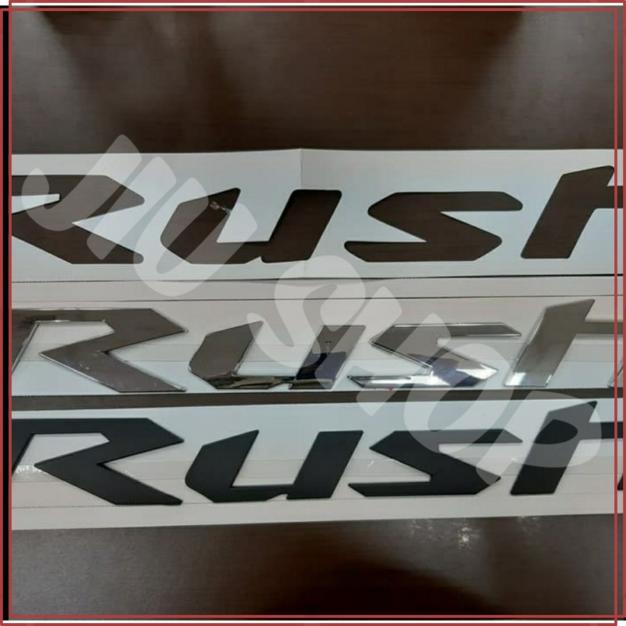 Emblem Kap Mesin Mobil Toyota Rush Logo Rush Hitam Dan Chrome