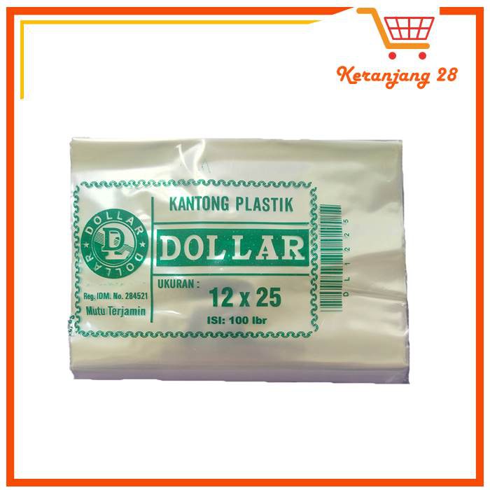 Kantong Plastik 12x25 / Dollar / Bening
