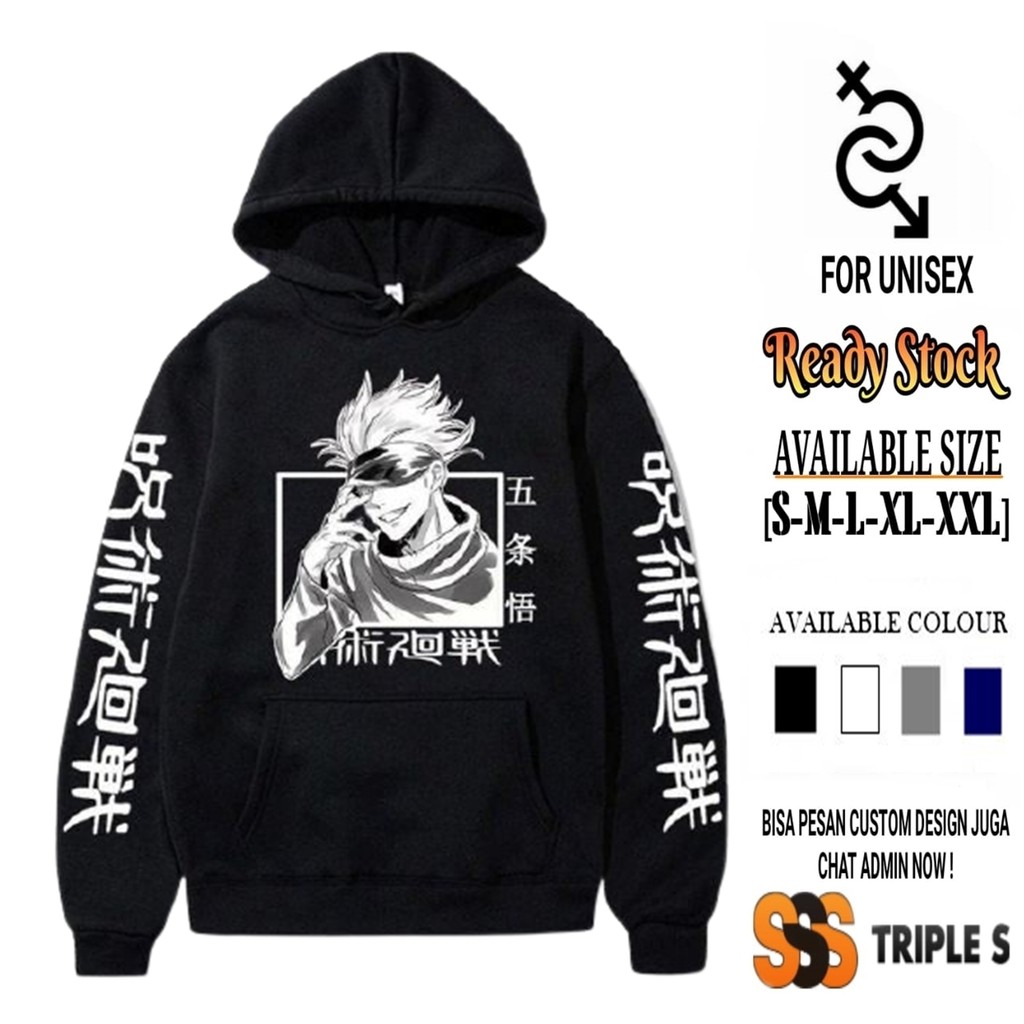 HOODIE JUMPER ANIME JUJUTSU KAISEN SATORU GOJO HOODIE CHARACTER ANIME GOJO