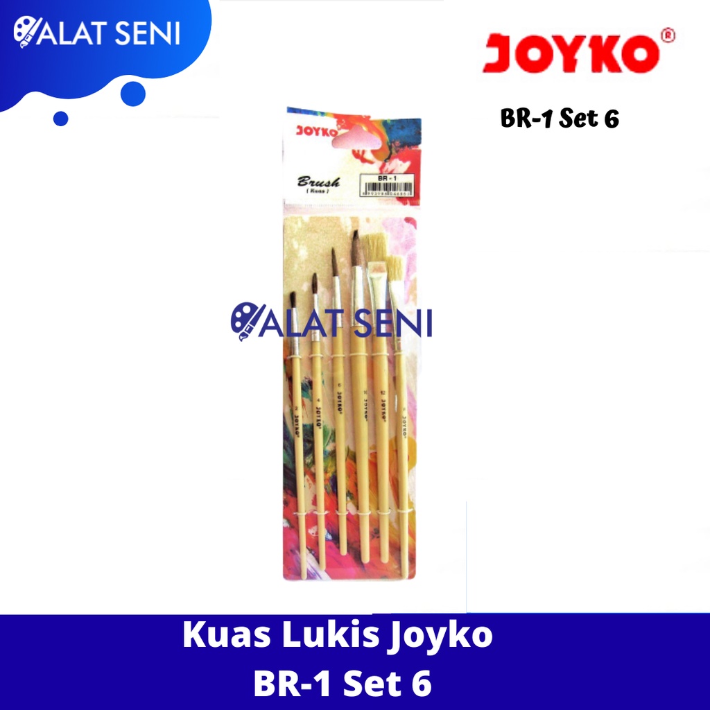 

Kuas Lukis Joyko Brush Set 6 BR-1 / Kuas Lukis Set 6 / Kuas Joyko