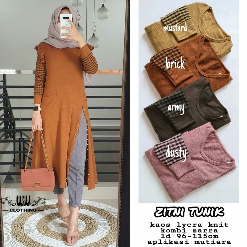 Zitni Tunik - Fashion Muslim Perempuan Atasan Tunik Dewasa Syari Murah Cantik