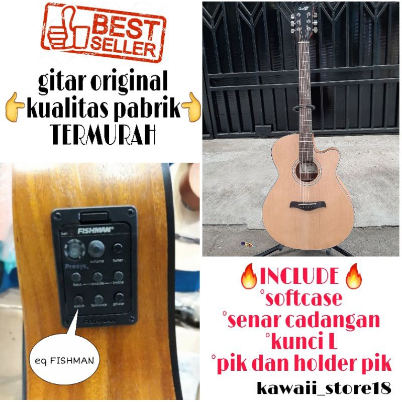 gitar akustik elektrik eq FISHMAN cowboy GWC-235NA gwc 235na original solid