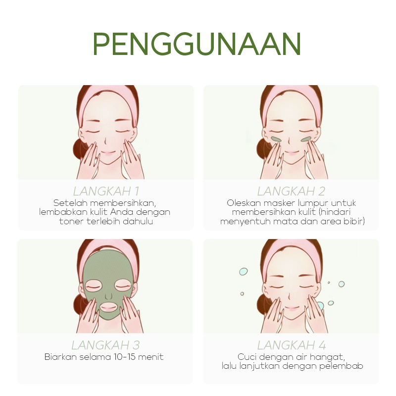 BPOM Fenyi Green Tea Mud Mask Menghilangkan Komedo Jerawat Pembersih Wajah Menghaluskan Kulit 100g