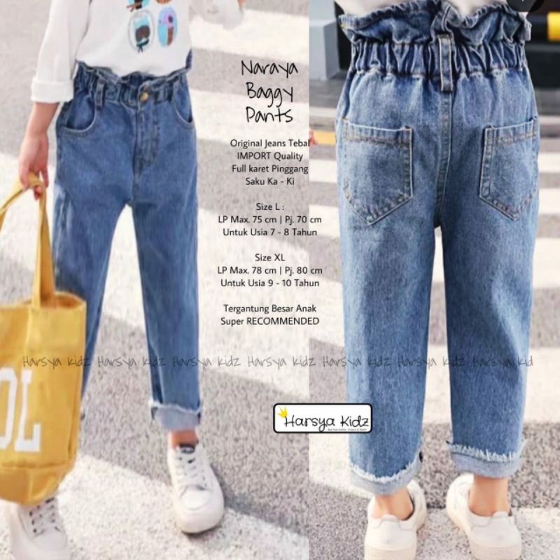 NARAYA BAGGY PANTS KIDS/CELANA JEANS ANAK ORI HARSYA KIDS