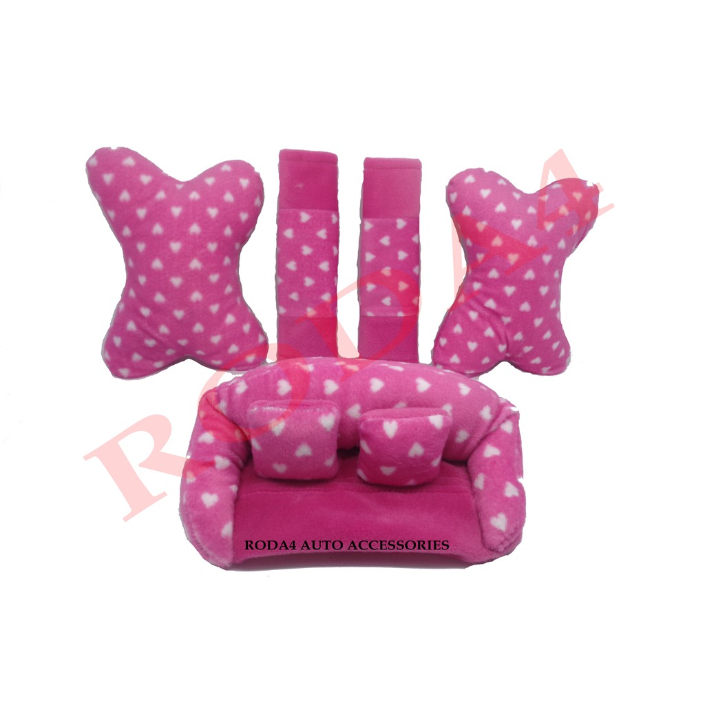 Bantal Mobil 3 In 1 Motif Bintik Love Heart