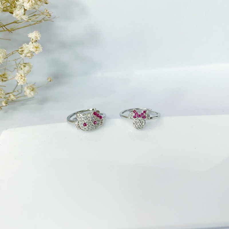 Cincin anak PERAK ASLI Silver 925 lapis emas putih