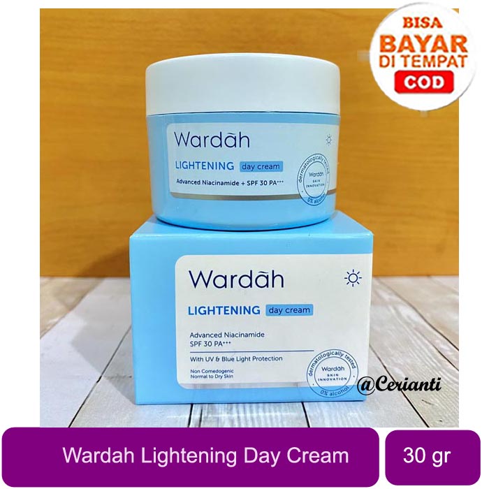 Wardah Lightening Day Cream Advanced Niacinamide - Pelembab Kulit Kering_Cerianti