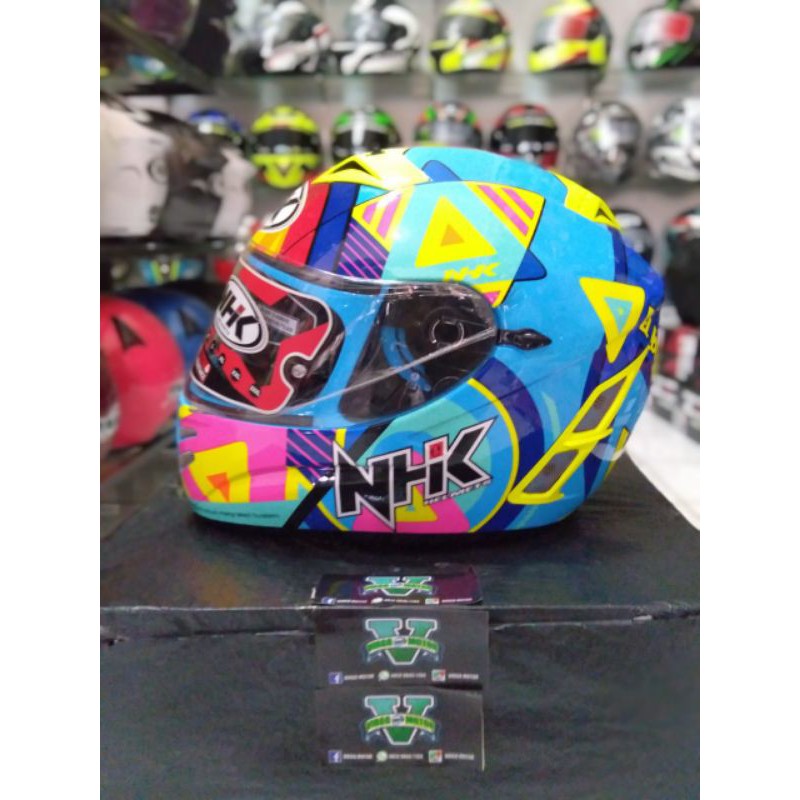 HELM NHK FULL FACE TERMINATOR T PINGMET SOLELUNA ORANGE YELLOW BLUE TERMURAH