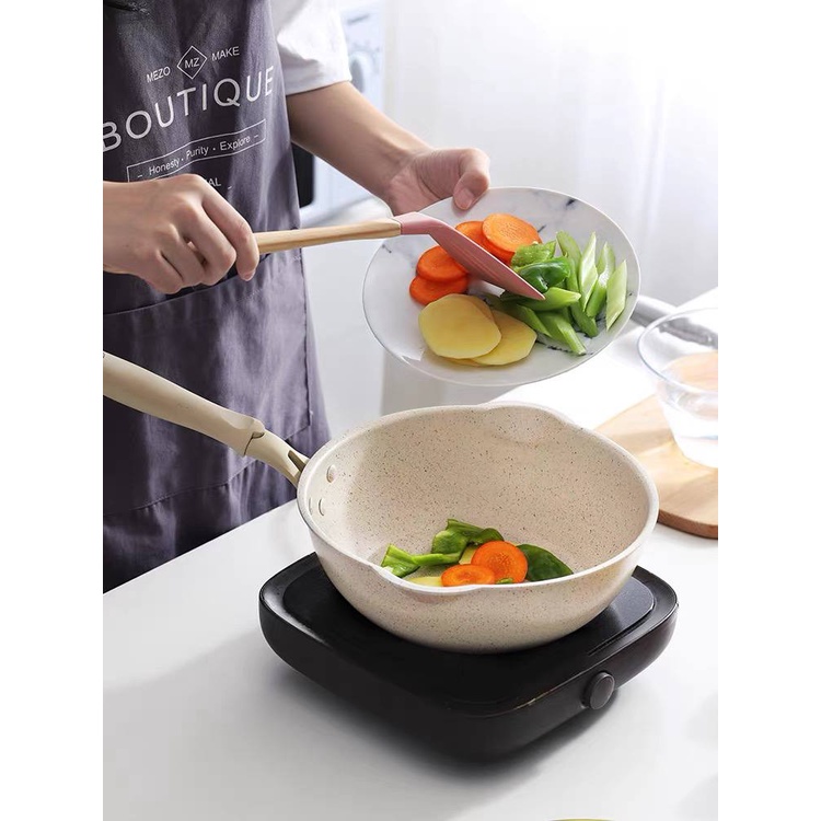 Panci/Super Pan Keramik/Anti Lengket Wok Pan Teflon Marble Frypan