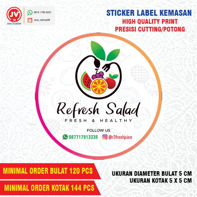 

STICKER LABEL KEMASAN KUE / TOPLES / BOX / BOTOL