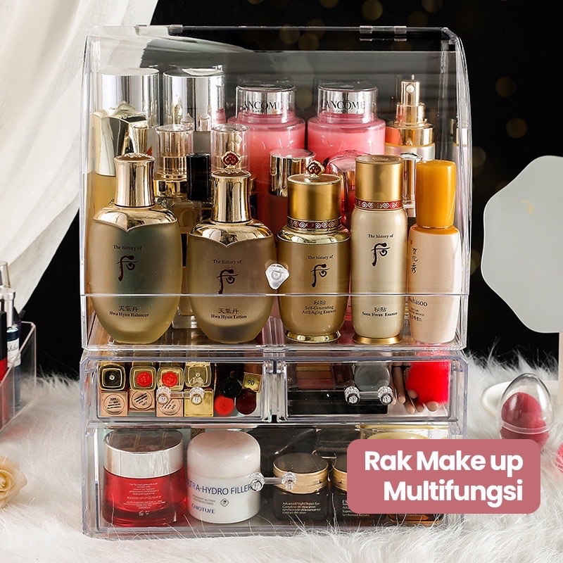 Rak Kosmetik Acrylic Rak Makeup Import Laci Tempat Penyimpanan Large Capacity