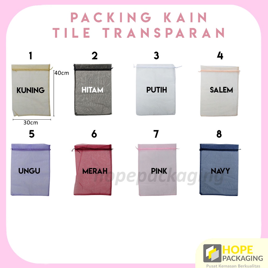 [ 5 PCS ] Sale Murah Packing Kain Tile Transparan Bungkus Souvenir, Kain Tile