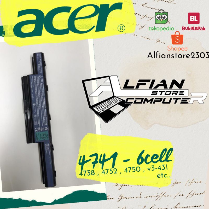 Battery Laptop Original Acer 4741-6cell
