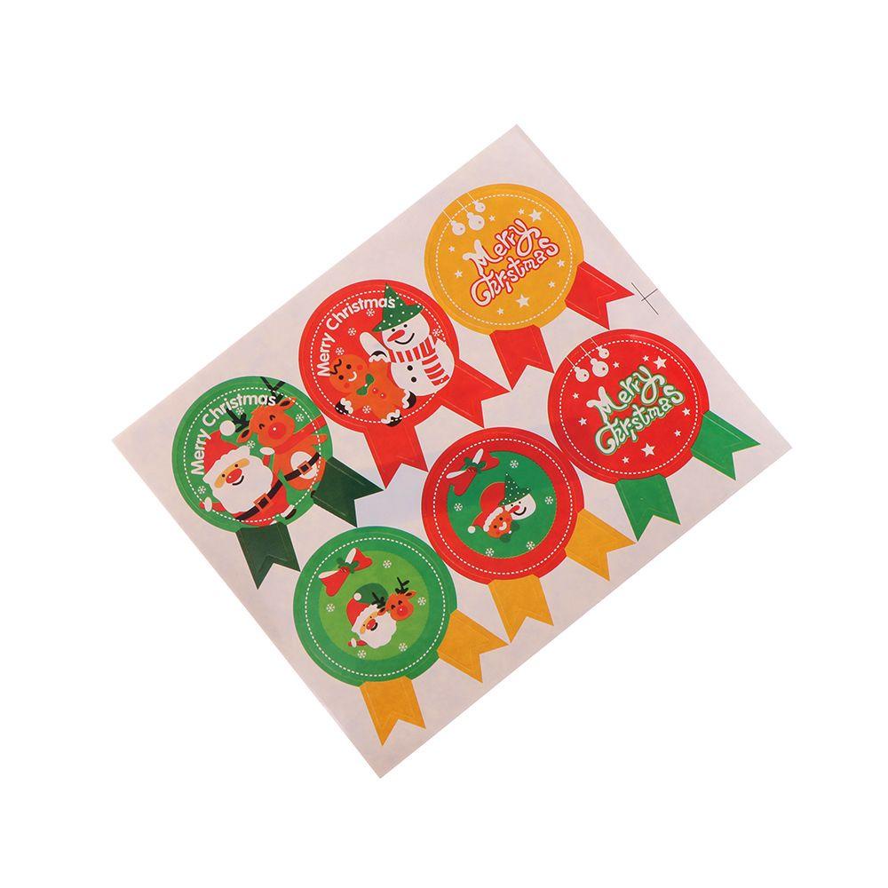 Preva Gift Paper Sticker Santa Hiasan Kue Biskuit Kotak Hadiah Sealing Craft Badge Merry Christmas