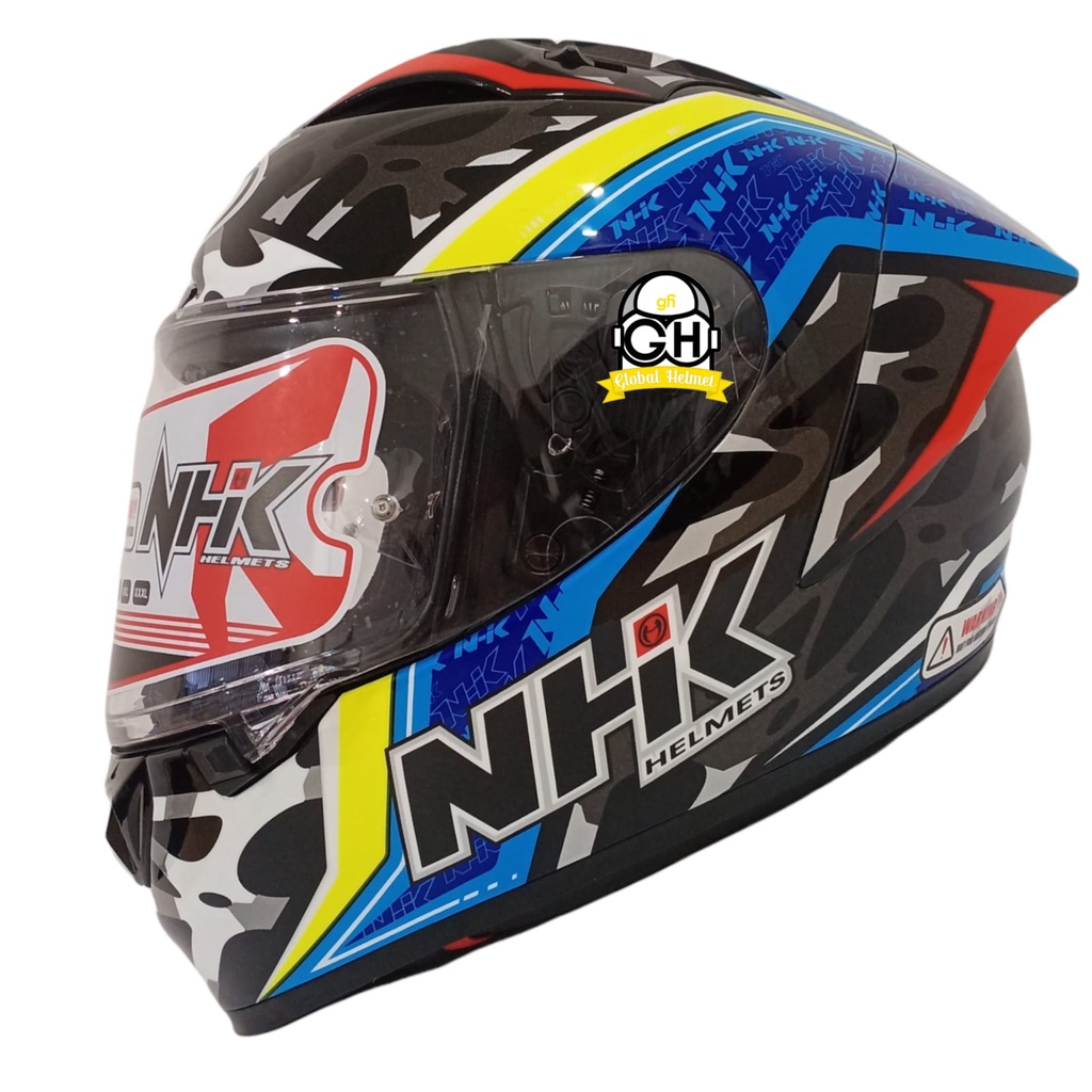 HELM NHK GP R TECH STREET R45 BLACK BLUE GLOSSY