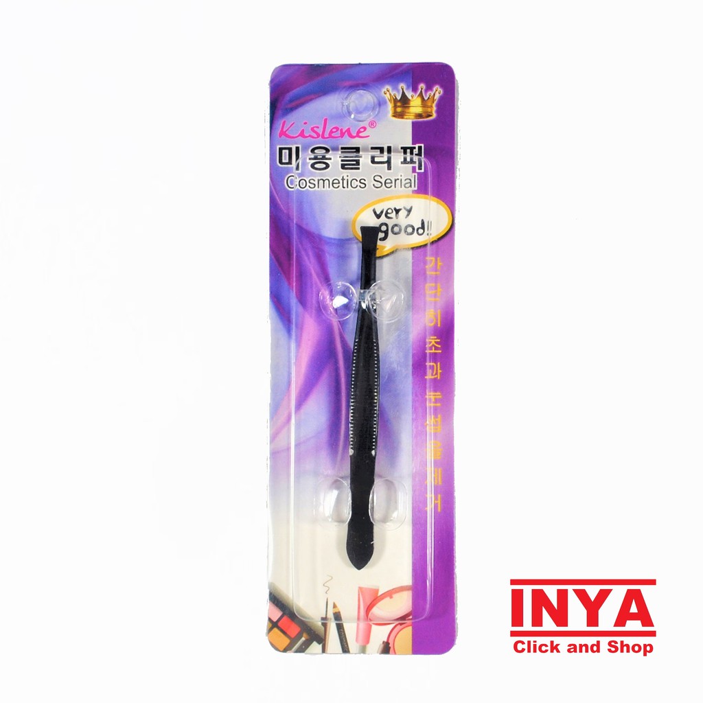 PINSET ALIS KISLENE BEAUTY CLIPPER COSMETICS STAINLESS STEEL HITAM - CABUT BULU ALIS