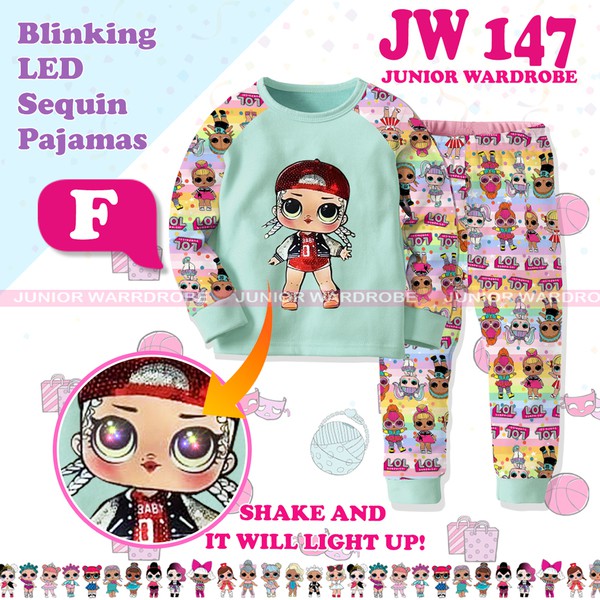 Piyama Anak LOL Surprise LED Sequin MC Swag 2-13T JW147-F