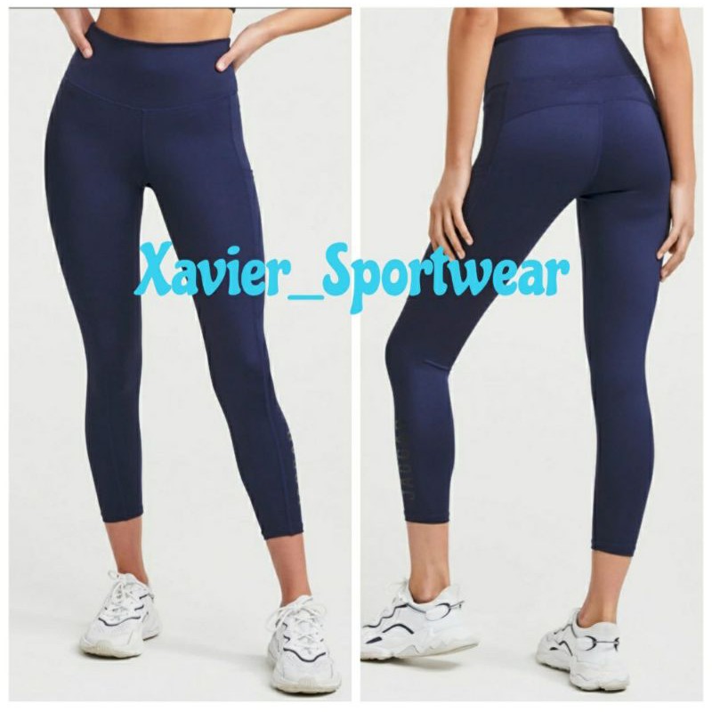 90 degree blue navy side pocket ankle legging