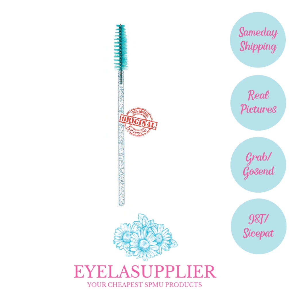 Glitter Mascara Wand Sisir Bulumata Eyelash Extension Spoolie Crystal