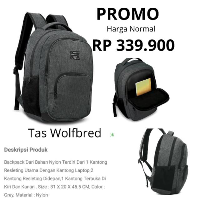 Tas ransel cowok sophie paris wolfbred