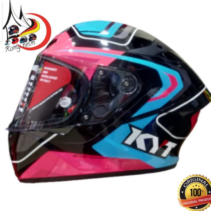 HELM KYT TT COURSE OVERTECH BLACK FUXIA HELM KYT TERBARU