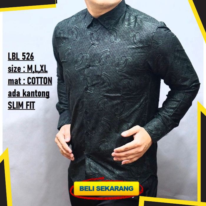 KEMEJA BATIK PRIA SLIM FIT LENGAN PANJANG HEM BATIK PRIA SLIM FIT LBL526