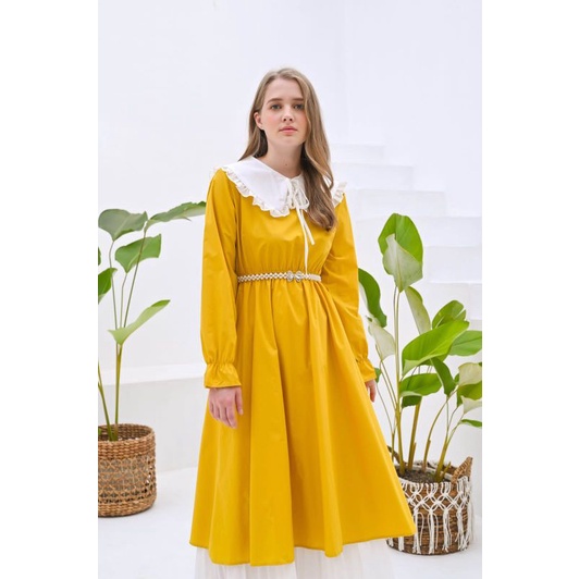 Gamis katun kombi prisket vivorie/gamis kra Korea vivorie free belt