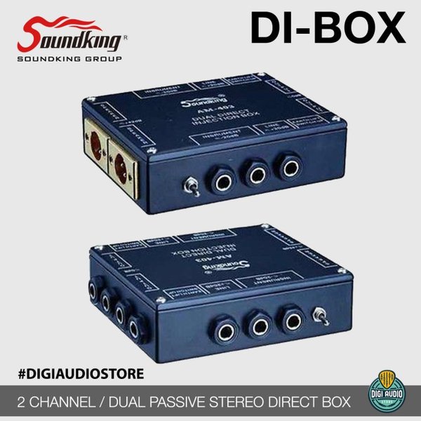 DI BOX Pasif 2 Channel Stereo Direct Box Passive Soundking AM403 DIBOX