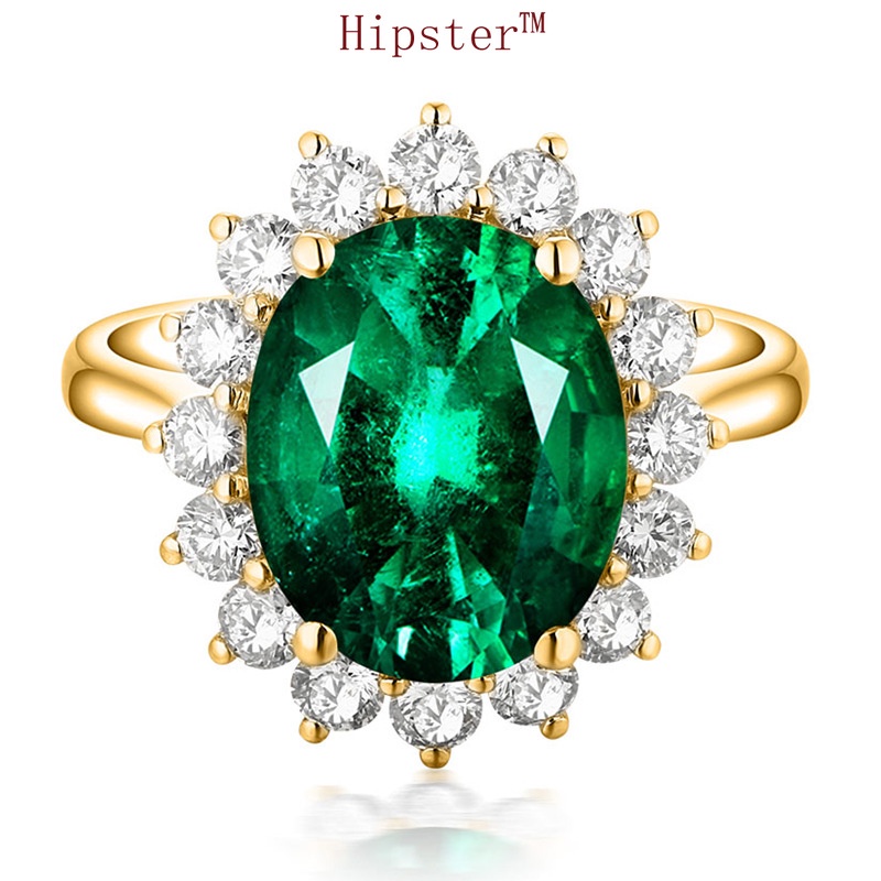 Retro Fashion Hot Sale Inlaid Emerald Ring