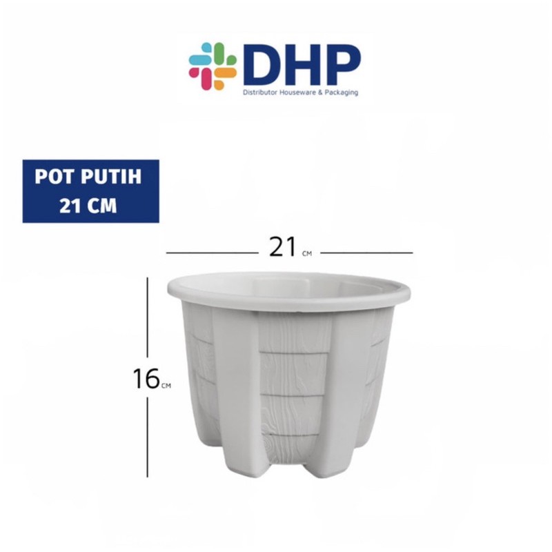 Pot Flora L (D=21cm ) / Pot Gantung Putih / Pot Plastik Gantung / Pot