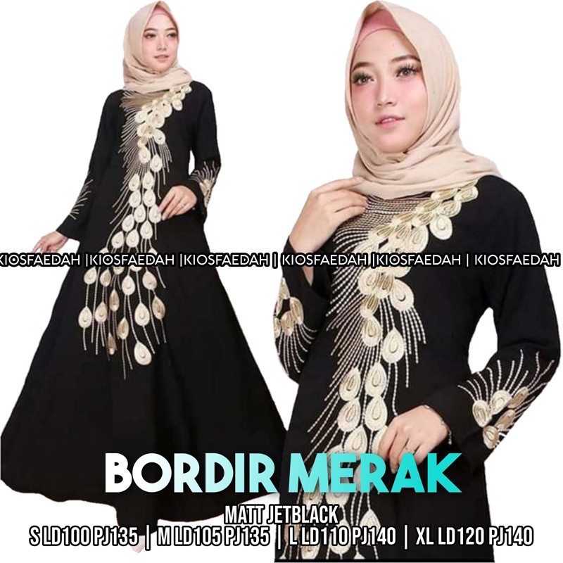Abaya arab motif merak