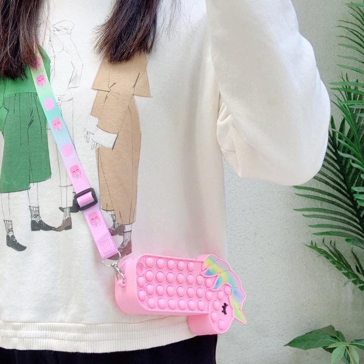 

Flash Sale - Alyssa2910 Kotak Pensil Pop It Anak Fashion Selempang Unicorn Pony 케