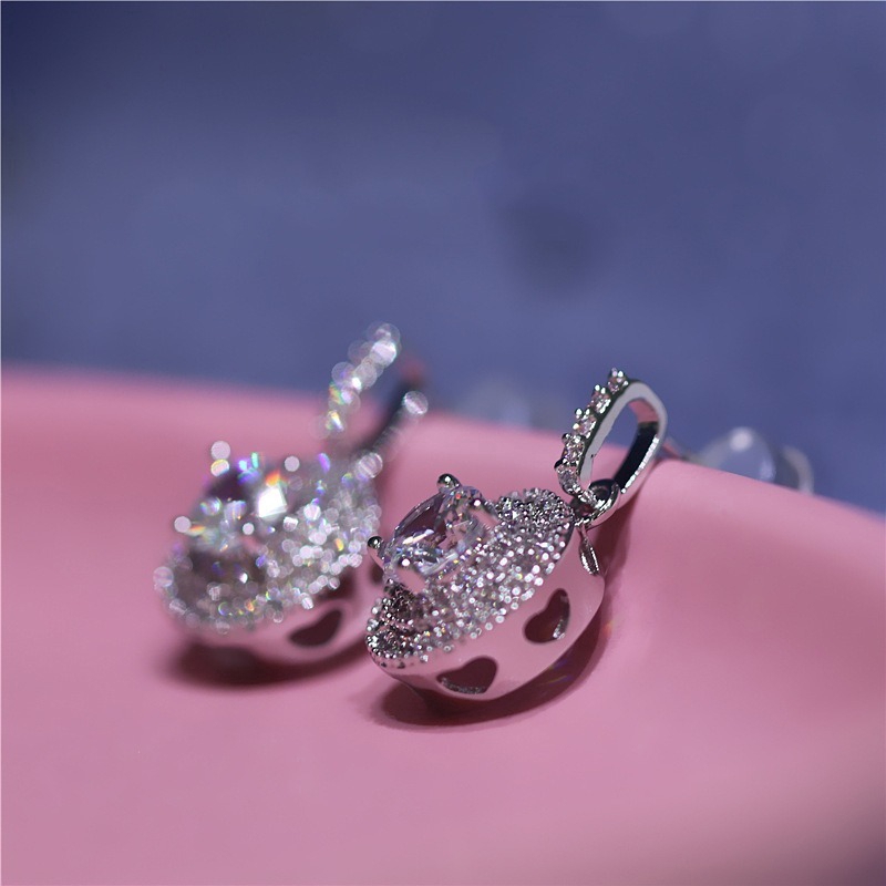 Cincin Mikro Bertatahkan Zirkon Anting-Anting