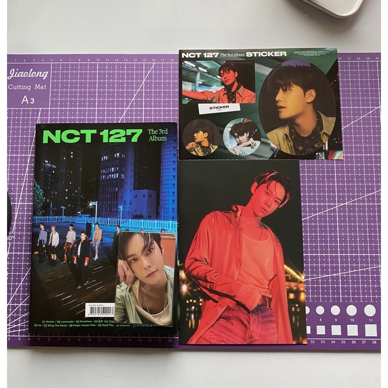 READY STOCK OFFICIAL ALBUM NCT 127 STICKER SEOUL CITY VER UNSEALED PC PHOTOCARD DOYOUNG WITH POSTER