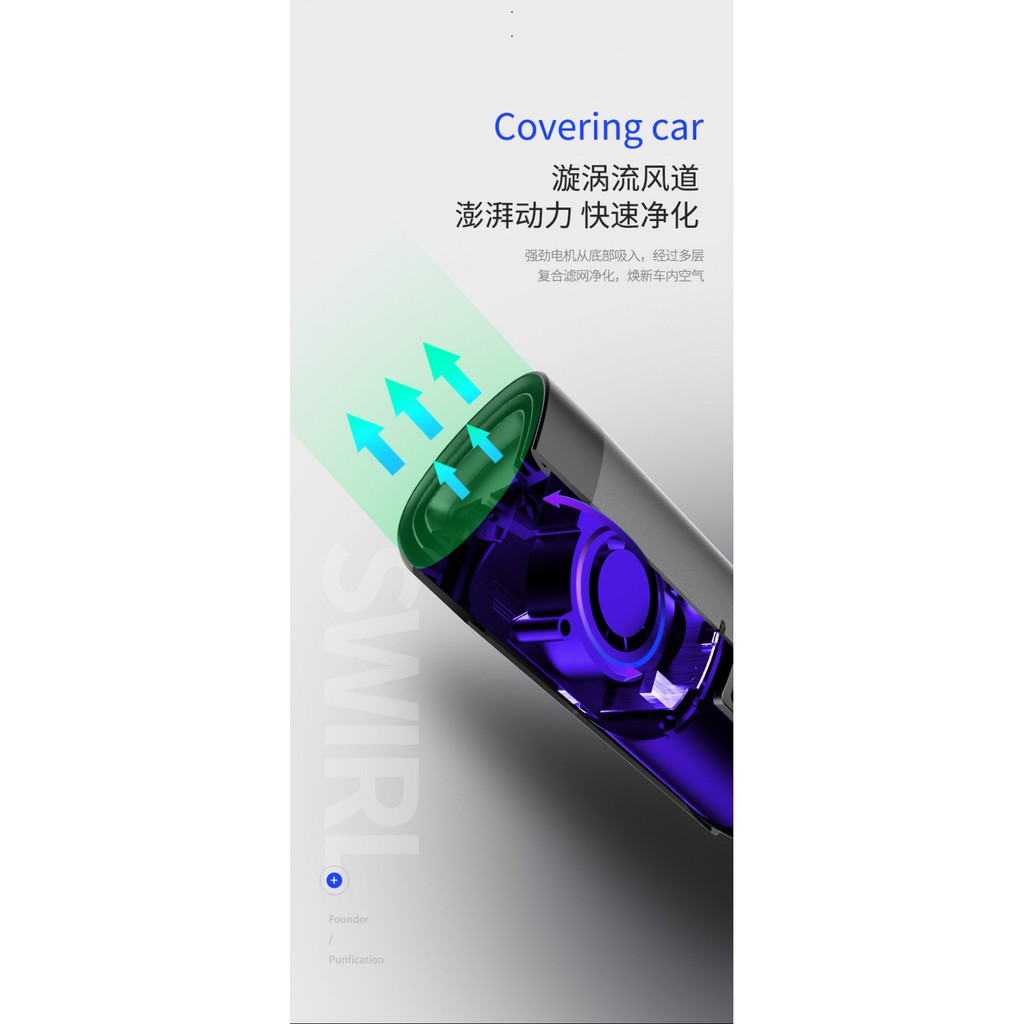 CJ-3 - Car Air Purifier Humidification HEPA Filter with Touch Design