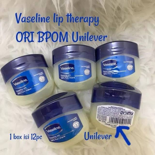 VASELINE LIP THERAPY ORIGINAL BPOM UNILEVER 50ML