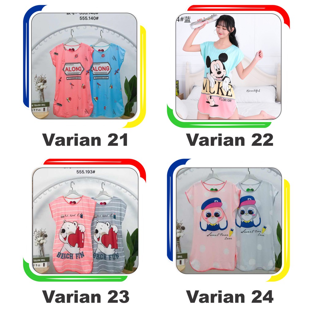 𝐄𝐁𝐒 ✅ PW061 Part 2 Baju Tidur Wanita Piyama Motif Kartun Lucu Pakaian Wanita Daster Variasi Import