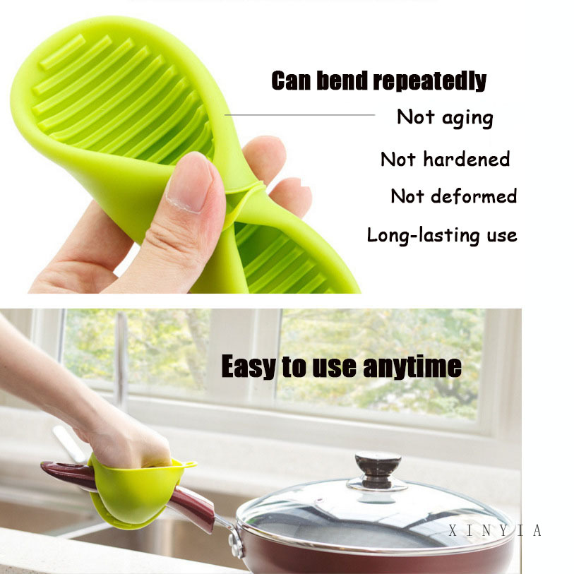 Pemegang silikon Pot Oven Mini Mitt Set Memasak Pinch Grips Dapur Tahan Panas