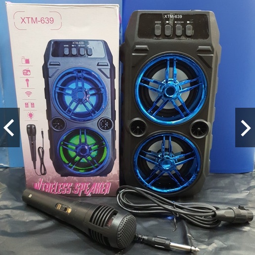 Promo Terbaru!!! Speaker Portable XTM-639 Bluetooth Super Bass MP3 Player USB Radio Free Microphone