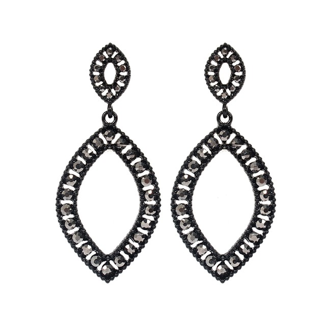 LRC Anting Tusuk Fashion Diamond-studded Marquise Earrings F71798